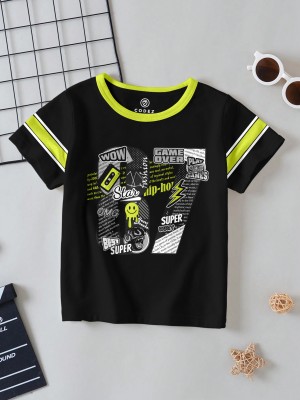 Codez Boys Printed Cotton Blend T Shirt(Black, Pack of 1)