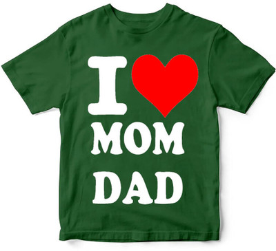 PrintPro Boys & Girls Typography, Printed Polyester Regular T Shirt(Dark Green, Pack of 1)