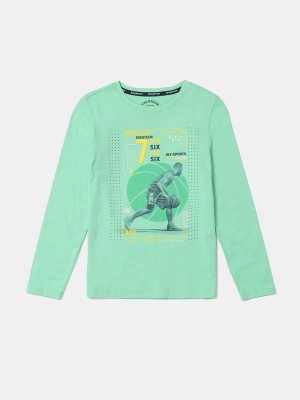 JOCKEY Boys Printed Cotton Blend T Shirt(Green, Pack of 1)