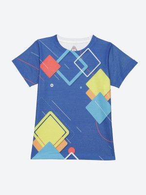 WEAR YOUR MIND Boys Geometric Print Polyester Regular T Shirt(Multicolor, Pack of 1)