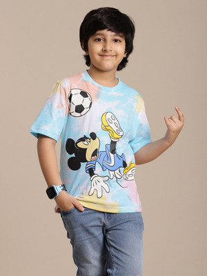 kidsville Boys Printed Pure Cotton Regular T Shirt(Multicolor, Pack of 1)