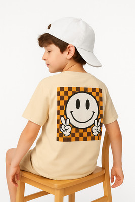 LoomsAndLabel Boys & Girls Printed Pure Cotton Oversized T Shirt(White, Pack of 1)