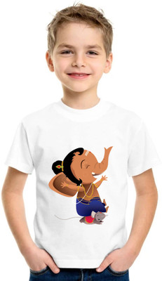 Dreamy Attire Baby Boys & Baby Girls Printed Polyester Regular T Shirt(White, Pack of 1)