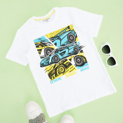 Pantaloons Junior Boys Solid Cotton Blend Regular T Shirt(Grey, Pack of 1)