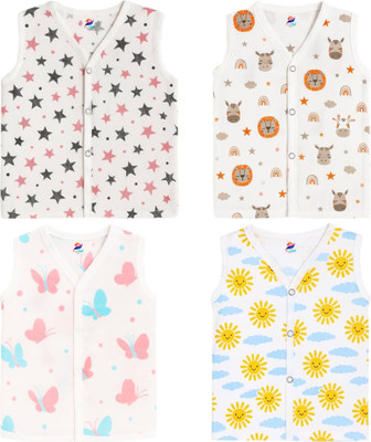 TinyVail Baby Boys & Baby Girls Printed Pure Cotton Regular T Shirt(Multicolor, Pack of 4)