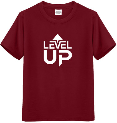 JANFA Boys Printed Pure Cotton Regular T Shirt(Maroon, Pack of 1)