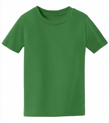ORATEIS TREND Boys Solid Cotton Blend Regular T Shirt(Green, Pack of 1)