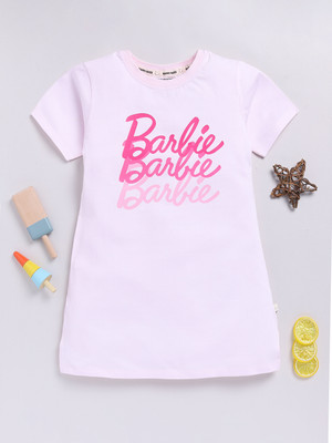 Happy Faces Baby Girls Cartoon Pure Cotton Regular T Shirt(Pink, Pack of 1)