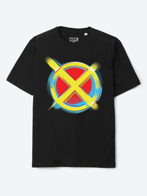 WYM TREND Boys Printed Cotton Blend Regular T Shirt(Black, Pack of 1)