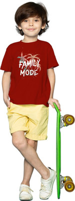 Mahi Fab Trend Boys & Girls Typography, Printed Polyester Oversized T Shirt(Maroon, Pack of 1)