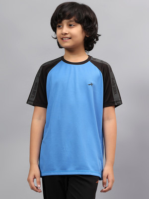 VECTOR X Boys Typography Polyester Regular T Shirt(Black, Pack of 1)