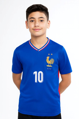 BUGOAT Boys & Girls Printed Polyester Regular T Shirt(Blue, Pack of 1)