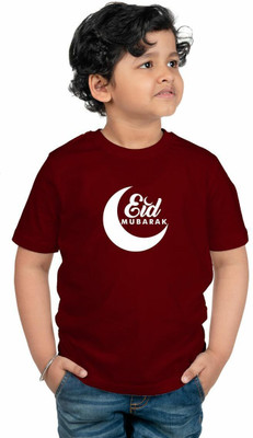 CHOMMBOOKA TRENDING Boys Graphic Print Pure Cotton Regular T Shirt(Maroon, Pack of 1)