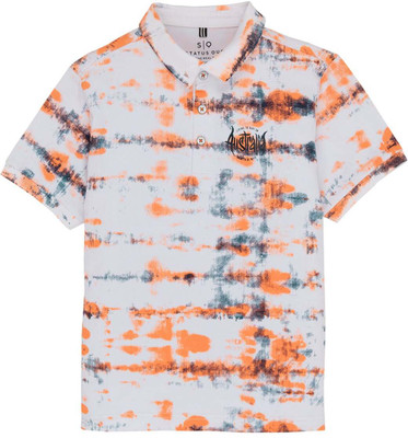 Status Quo Boys Printed Cotton Blend Regular T Shirt(Orange, Pack of 1)
