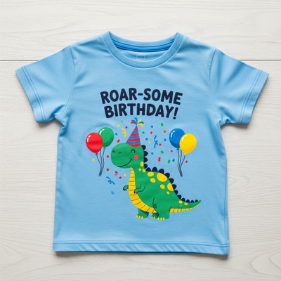 kanakya Baby Boys & Baby Girls Printed Cotton Blend Regular T Shirt(Blue, Pack of 1)