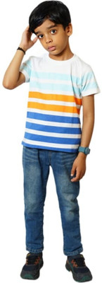 Kidzz Boys Solid Cotton Blend Regular T Shirt(Multicolor, Pack of 1)