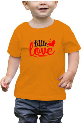 RAINBOWTEES Boys Typography, Printed Pure Cotton Regular T Shirt(Yellow, Pack of 1)