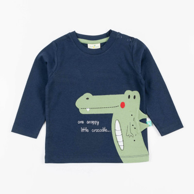 JusCubs Baby Boys Printed Cotton Blend Regular T Shirt(Dark Blue, Pack of 1)