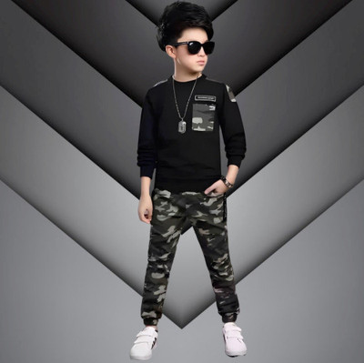 pelton fashion Baby Boys Embroidered Cotton Blend Regular T Shirt(Black, Pack of 2)
