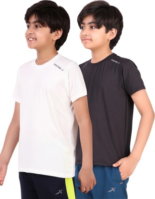 VECTOR X Boys Printed Polyester T Shirt(Multicolor, Pack of 2)