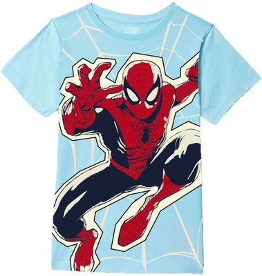 WYM TREND Boys Printed Polycotton Regular T Shirt(Blue, Pack of 1)