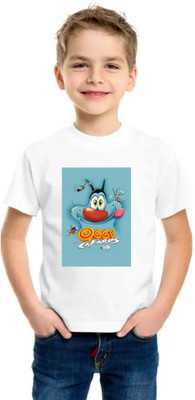 SNIFFY Boys Printed Polyester Regular T Shirt(White, Pack of 1)