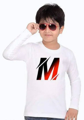 INDIAN EAGLE Boys & Girls Printed Polyester Regular T Shirt(White, Pack of 1)