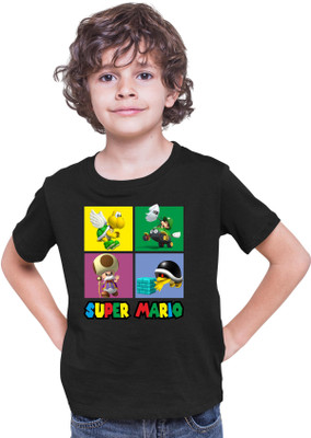 Printabulous Boys & Girls Printed Pure Cotton Regular T Shirt(Black, Pack of 1)