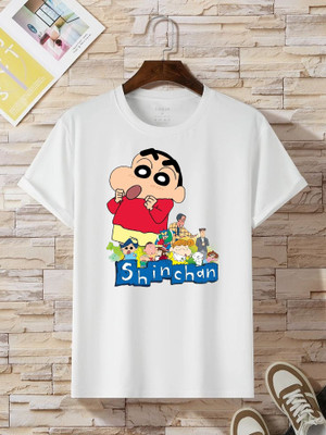 NoisyKids Boys Printed Polyester Regular T Shirt(White, Pack of 1)