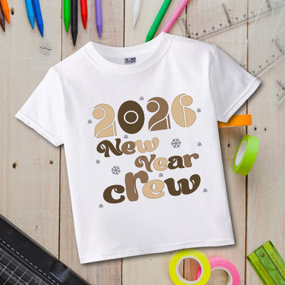 MOMS DESIRE Baby Boys & Baby Girls Self Design Cotton Blend Regular T Shirt(White, Multicolor, Pack of 1)