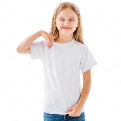 QUALITY FAB Boys & Girls Solid Cotton Blend Regular T Shirt(White, Pack of 1)