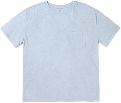GAP Boys Solid Organic Cotton Regular T Shirt(Blue, Pack of 1)