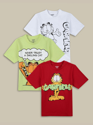 kidsville Boys Graphic Print Cotton Blend Regular T Shirt(Multicolor, Pack of 3)