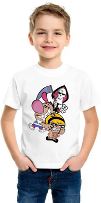 SNIFFY Boys Graphic Print Polyester Regular T Shirt(White, Pack of 1)