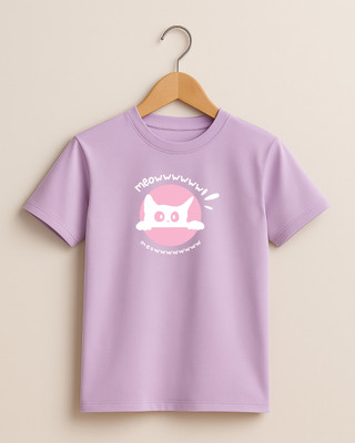 Kidaroo Boys & Girls Solid Pure Cotton Regular T Shirt(Purple, Pack of 1)