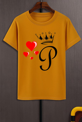 BHAIJIFASHION Boys Printed Polyester Regular T Shirt(Yellow, Pack of 1)