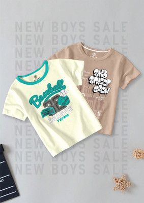 Codez Boys Printed Cotton Blend Regular T Shirt(Multicolor, Pack of 2)