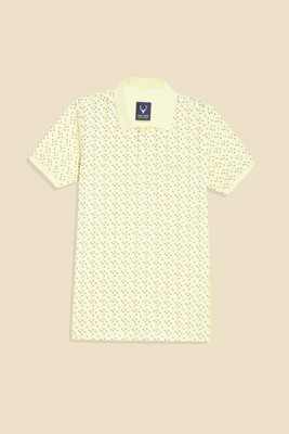 Allen Solly Boys Printed Pure Cotton Regular T Shirt(Yellow, Pack of 1)