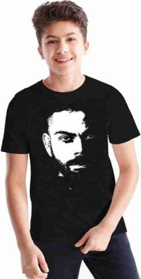 shree chitransh creation Boys Printed Cotton Blend T Shirt(Black, Pack of 1)