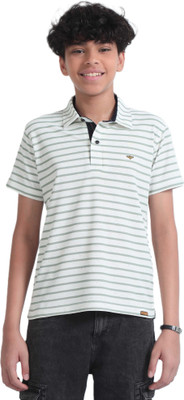 Stellers Boys Solid Polyester Regular T Shirt(Light Green, Pack of 1)