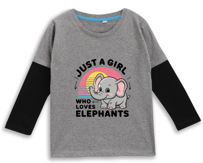 Superb Starling Boys & Girls Self Design Pure Cotton Regular T Shirt(Grey, Pack of 1)