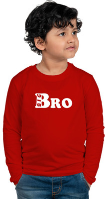 CHOMMBOOKA TREND Boys Typography Cotton Blend Regular T Shirt(Red, Pack of 1)