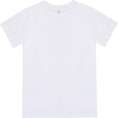 chenchu Boys & Girls Solid Pure Cotton Regular T Shirt(White, Pack of 1)