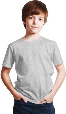 Swanky Boys & Girls Solid Cotton Blend Regular T Shirt(Red, Pack of 1)