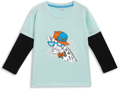 Superb Starling Boys & Girls Self Design Pure Cotton Regular T Shirt(Green, Pack of 1)
