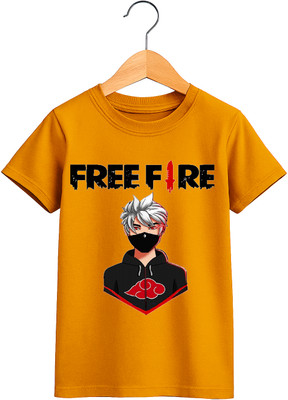 YI FASHION Boys Printed Polyester Regular T Shirt(Yellow, Pack of 1)