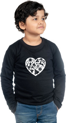 CHOMMBOOKA TRENDING Boys Printed Polycotton Regular T Shirt(Black, Pack of 1)