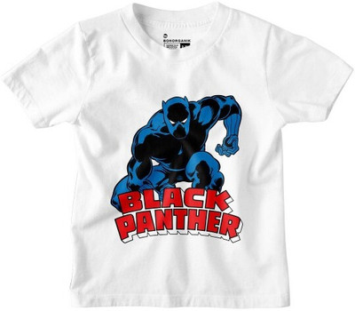 BonOrganik Boys Printed Pure Cotton Regular T Shirt(White, Pack of 1)