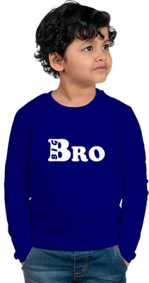 CHOMMBOOKA TREND Boys Typography Cotton Blend Regular T Shirt(Blue, Pack of 1)