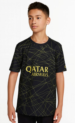 BUGOAT Boys & Girls Printed Polyester Regular T Shirt(Black, Pack of 1)